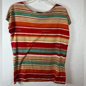 Lauren Ralph Lauren Southwestern Striped Cotton Top – Size M